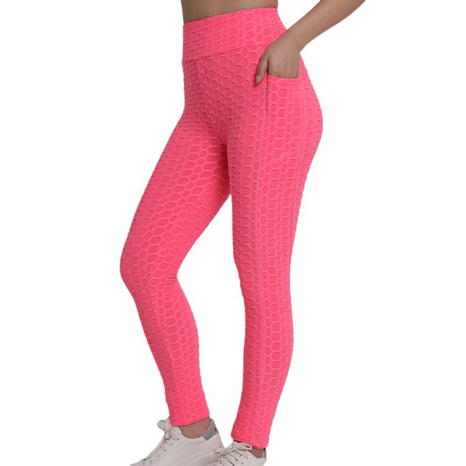 thumbnail image 2 of Pantalones de yoga de cintura alta para mujer: realzan los glúteos, leggings con bolsillos, tejido elástico, ideales para fitness/casual, tallas S-XXL, 2 of 4